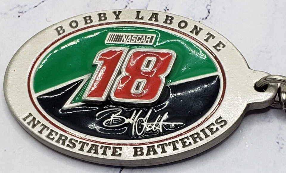 1998 NASCAR Bobby Labonte #18 Interstate Batteries Pewter Keychain - Image 4 of 4