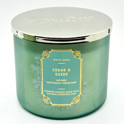 Bath & Body Works CEDAR & SUEDE 3 Wick Scented Candle 14.5 oz