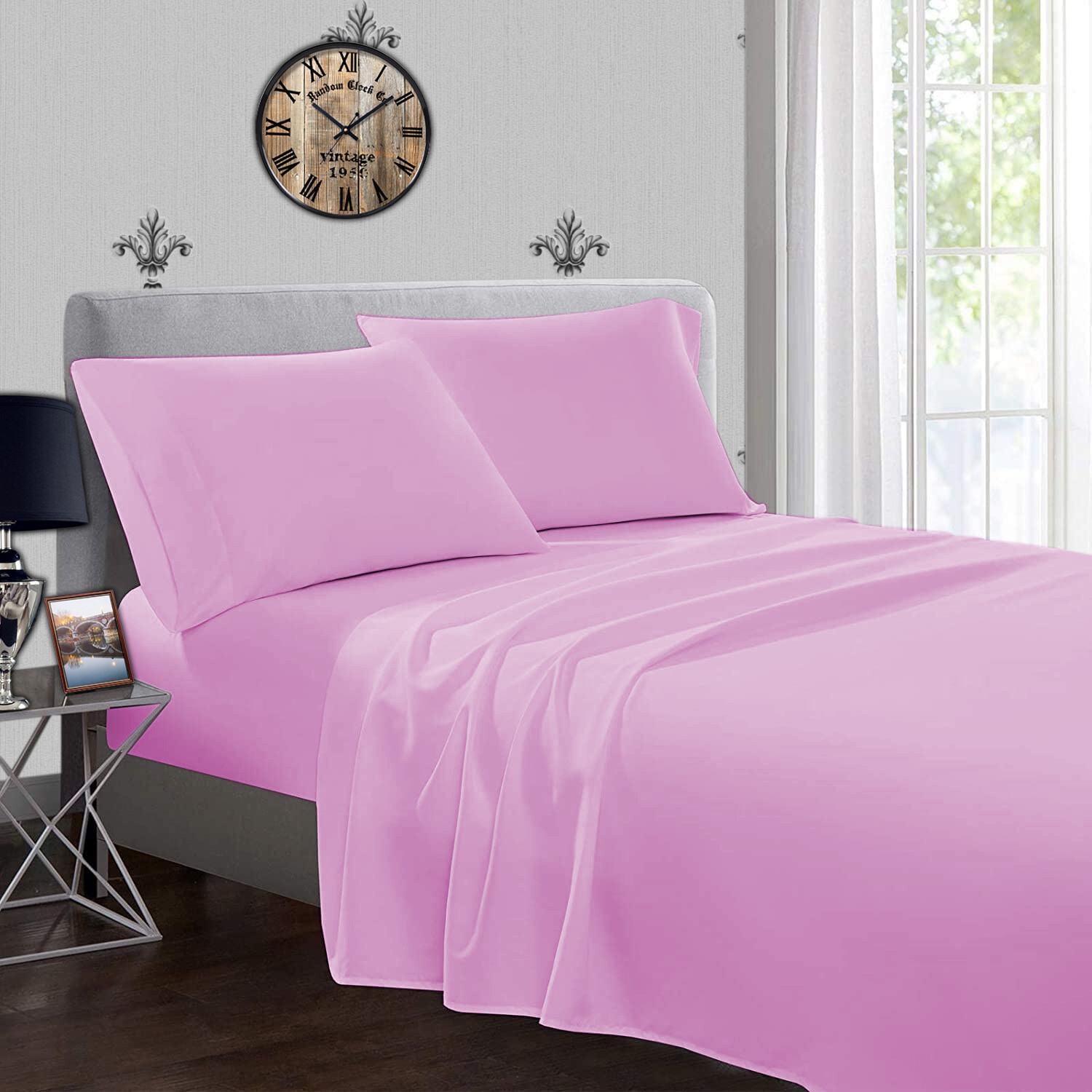 Full Flat Bed Sheets 100 Poly Cotton Single Double King Super King