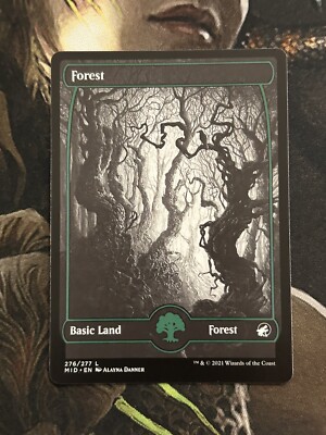 Forest Basic Full Art Land Glossy Green Midnight Hunt MTG 276 Japanese Print