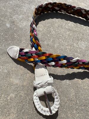 Vintage 80’s Braided Multicolor Belt s-l400.jpg main image 4