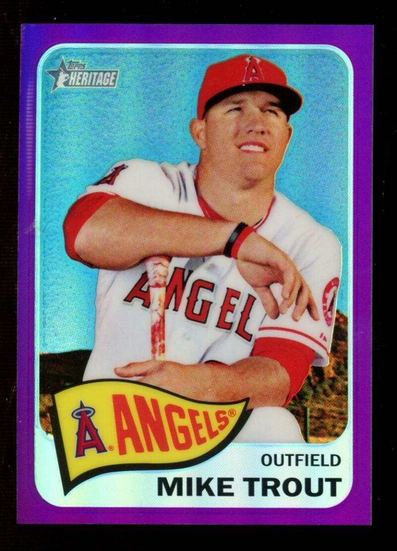 2014 Topps Heritage Chrome Purple Refractor #250 Mike Trout Angels z