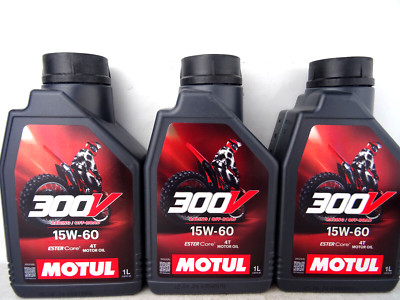 Motul 300V 15W60 Motoröl 4Takt Motorradöl Racing / Off Road ESTER Core 3x1Liter