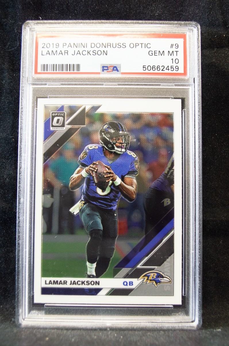 PANINI NFLカード DONRUSS OPTIC PRIZM LAMAR JACKSON BALTIMORE 67/99 #9 送料無料 中古 IT1 2019 Panini Donruss Optic Lamar Jackson #9 PSA 10 Baltimore Ravens