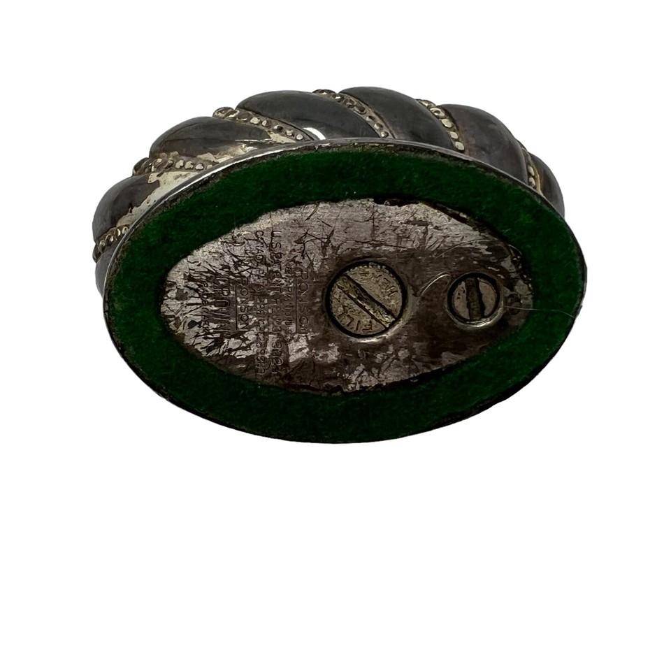 Vintage Ronson Crown Table Lighter Neoclassical Silver Plate US Patent