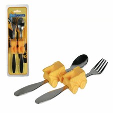 Kinderbesteck Set Kinder Besteck Gabel Löffel Baustelle Muldenkipper LKW Taufe