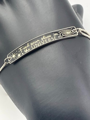 DISNEY 925 STERLING SILVER FIND YOUR PLACE IN THE UNIVERSE BRACELET ADJUST 1642 - Picture 2 of 5