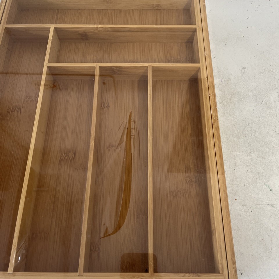 Bamboo Cutlery and Knives Tool Tray Perfect Kitchen Drawer Organizer | eBay