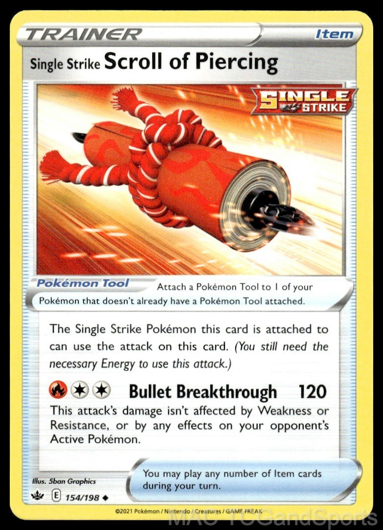 Single Strike Scroll of Piercing 154/198 Chilling Reign Pokemon TCG LP