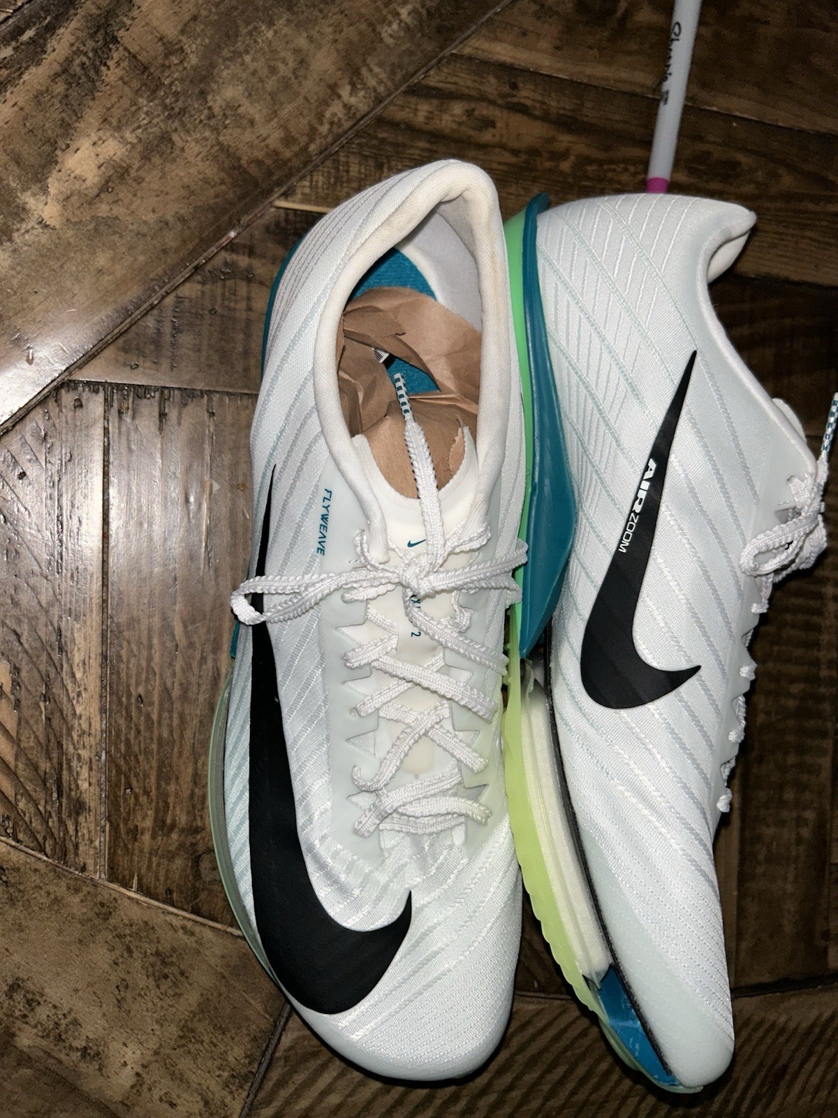 Nike Air Zoom Maxfly 2 White/Black/Bright Spruce FD8395-102 Men’s Size 11.5 thumbnail 2