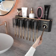 Toothbrush Holders Bathroom Accories with Tootaste Dispenser, 4