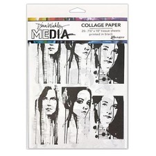 Dina Wakley Media Collage Tissue Paper 7.5"x10" 20pcs - Photo Transfers MDA85966