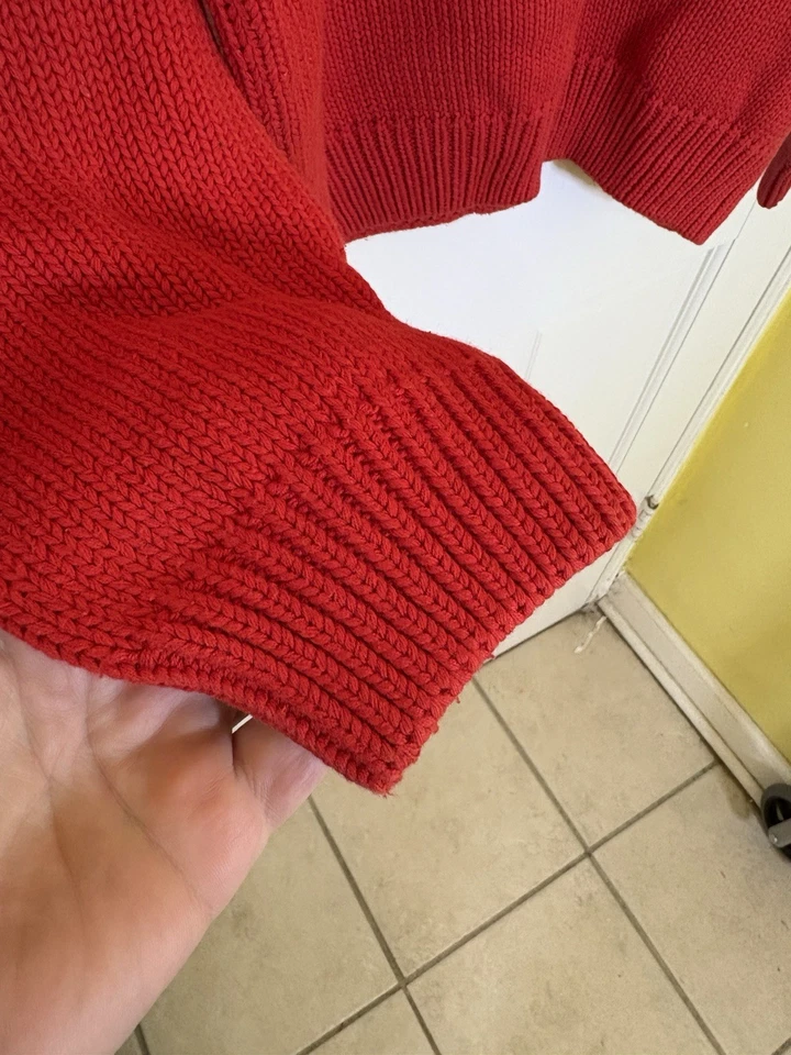 Chemise Lacoste Vintage Años 90 Rojo Tejido Suéter XL Foto 4 de 4