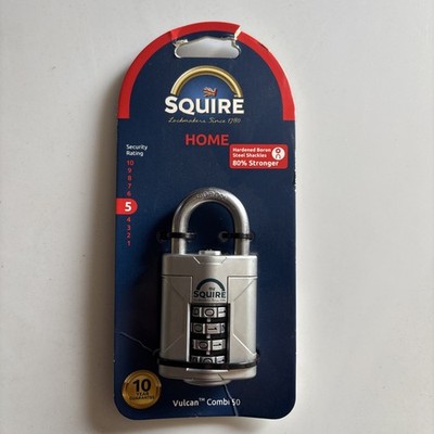 Squire Vulcan 50 mm 4-Zifferblatt Kombination Code Schwerlast Stahl Bügel Vorhängeschloss