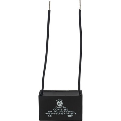 Appli Parts Fan Capacitor 5 mfd (microfarads) uf 250 VAC with 2 Wire Terminal Co