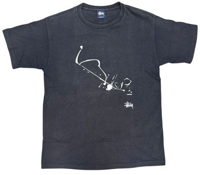 Stussy x Double Taps L Tshirt Black Stussy WTAPS DRIP TECHNIQUE Tee Black Logo V