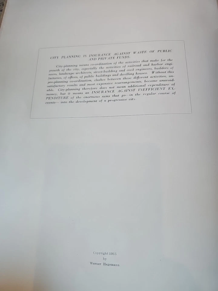 1915 Report on a City Plan for Oakland and Berkeley by Werner Hegemann - Image 4 of 4