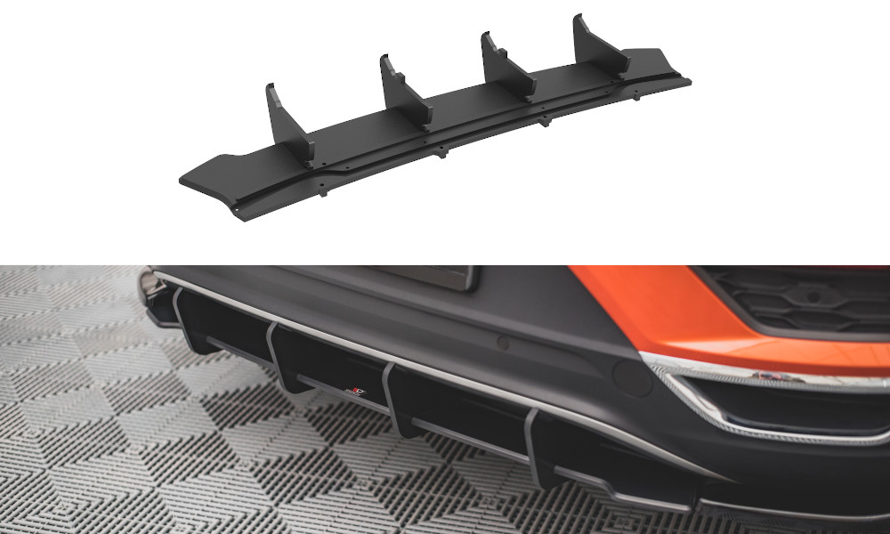 Diffuseur arriere T-Roc Mk1 Maxton noir jupe centrale Street Pro