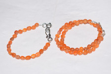 Ensemble de bijoux en pierres précieuses cornaline en argent sterling 8”...