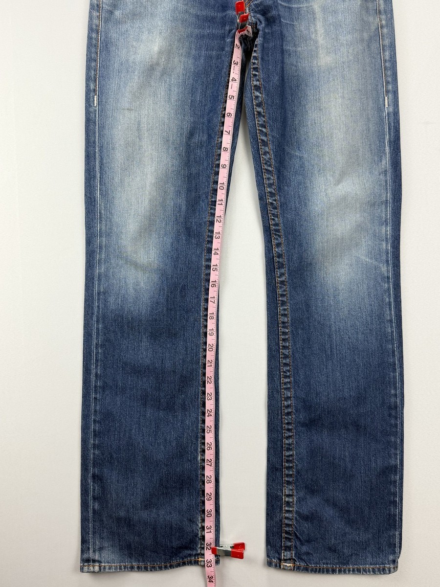 True Religion Straight Jeans 31 Men Blue Made in USA Horseshoe