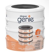 Diaper Genie Essentials Round Refill Pack of 4 Holds Up to 1080 Newborn Diapers