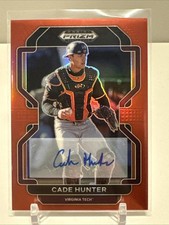 2022 Panini Prizm Draft Picks Red Prizm Auto #’d 47/50 Cade Hunter #PDP153 Auto