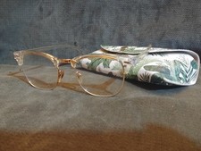Clear Frame Glasses with Tropical Case