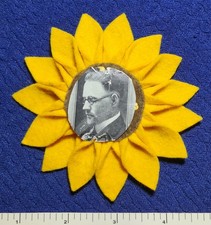 J BRINKLEY KANSAS GOVERNOR LANDON GOAT GLAND QUACK DOCTOR POLITICAL FELT BUTTON