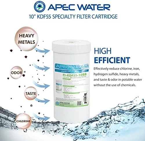 APEC WATER FI-KDF55-10BB WHOLE HOUSE 10in KDF55 GAC Carbon Heavy Metals Chlorine - Image 3 of 4