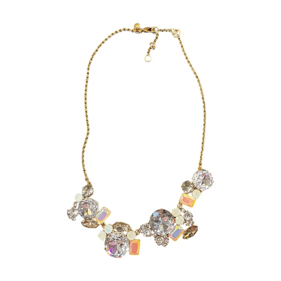 J. Impresionante collar de cristal Crew tono dorado JC521 Foto 2 de 4