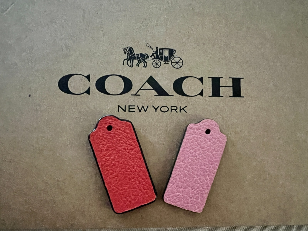 COACH Logo Acrylic Tag Charm Y2K 5本　CM COACH Logo New York Two Pieces Hang Tags Charm Purse Pebble