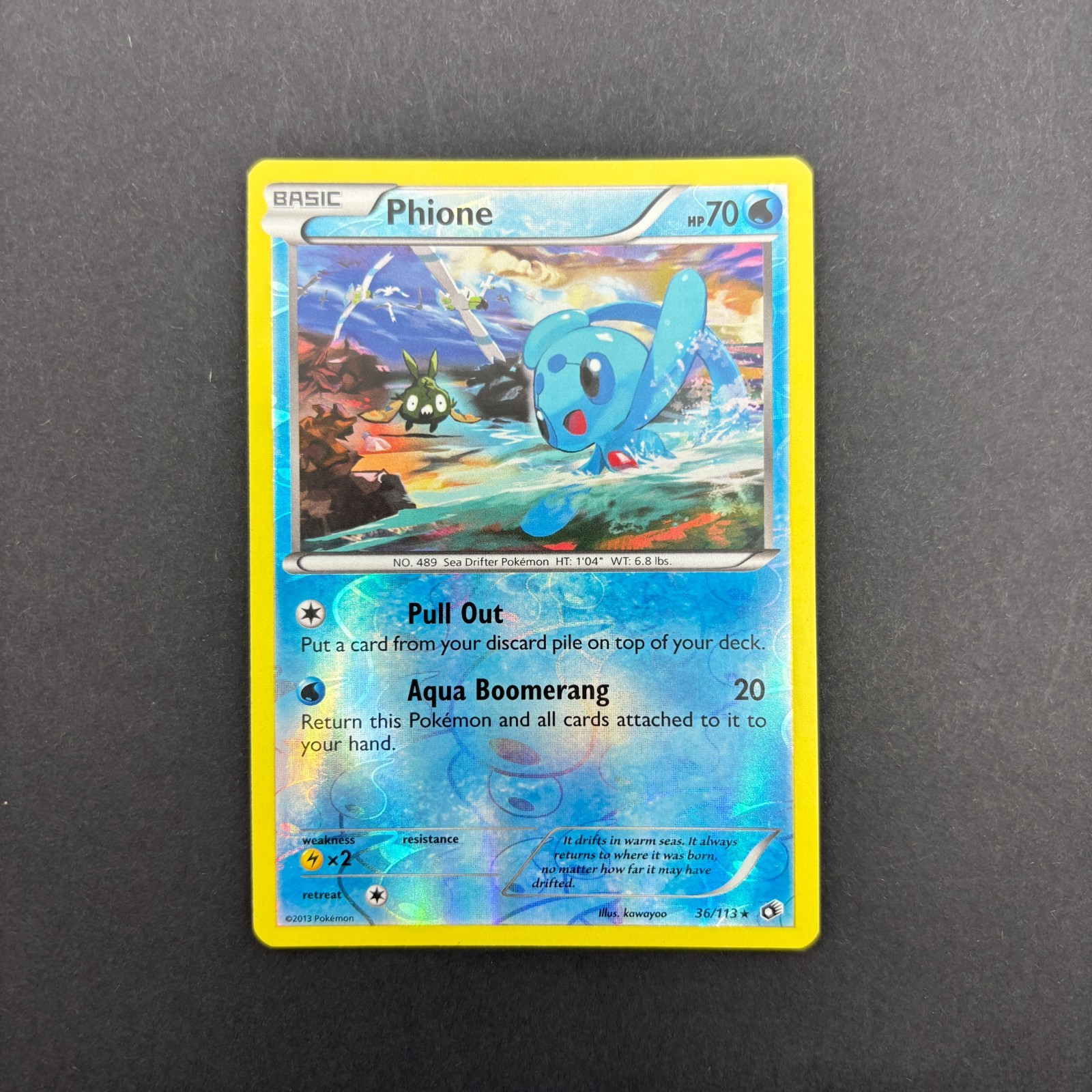 Phione 36/113 Reverse Holo Rare - Pokemon TCG BW Legendary Treasures LP