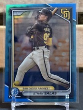 2024 Bowman Draft Ethan Salas #BDC-140 Padres Chrome Sky Blue Refractor