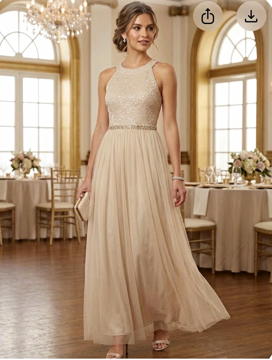 Lace Beige Bridesmaid Dresses for sale