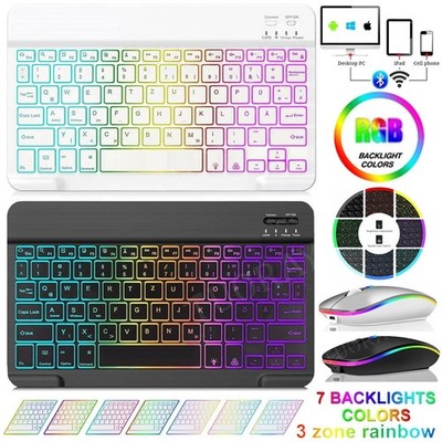 Für Blackview Tab 80 70 WiFi Tab 16 15 14 Pro Beleuchtete QWERTZ Tastatur Maus