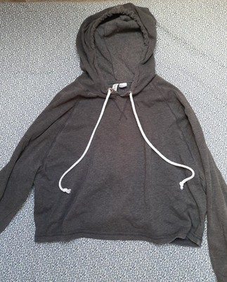 H&M Divided Cropped Hoodie Dunkelgrau-Melange, Gr. M