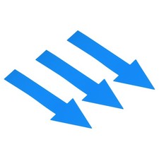 6Set / 18Pieces 8x2" Arrow Sticker Directional Arrow Sign Floor Decal Blue