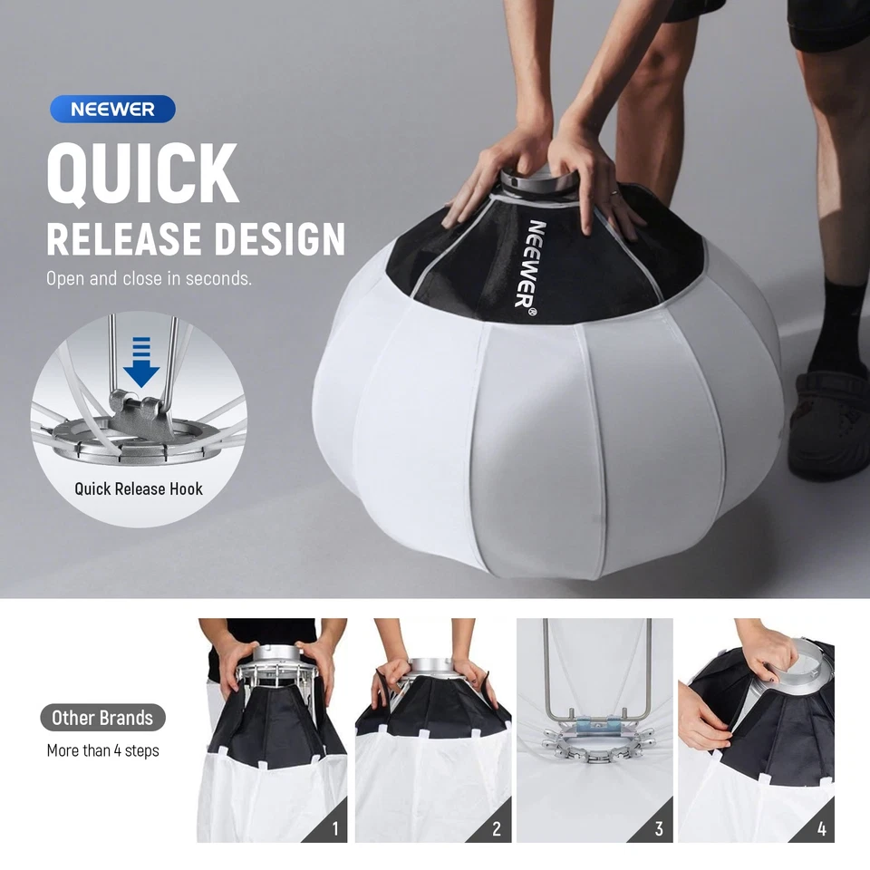 NEEWER NS26LD 26" Lantern Softbox w/Bowens Mount for LED Lights - Image 2 of 4