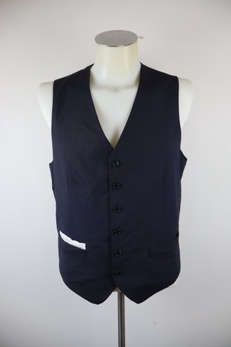 Trussardi, Trussardi Mens Wool Blend Floral Button Gilet Vest Jacket Vintage Blue Size 50