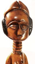 Afrik. handgeschnitzte Ashanti Fruchtbarkeitsfigur, 47,5 cm groß, 893 gr. schwer