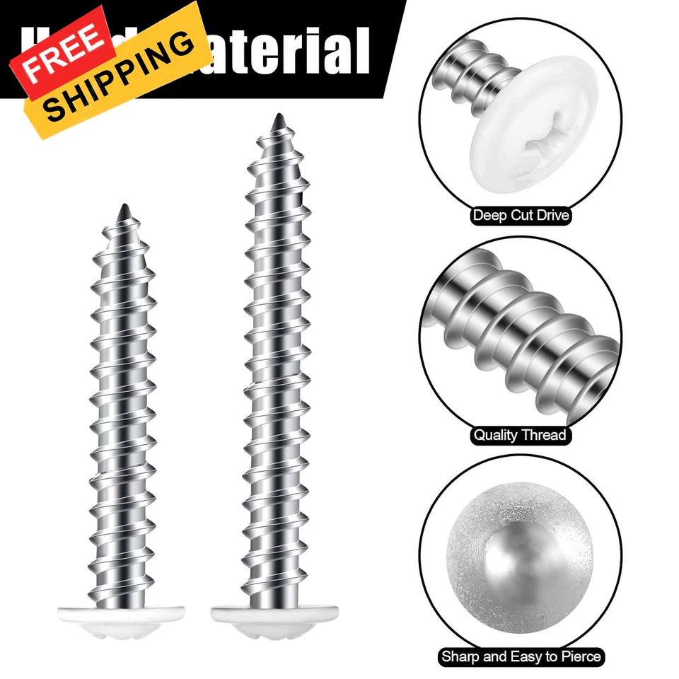 150PCS White Head Screws #8 Wood for 3.6mm-3.8mm Holes,1/2”, 3/4”,...  - Image 3 of 4