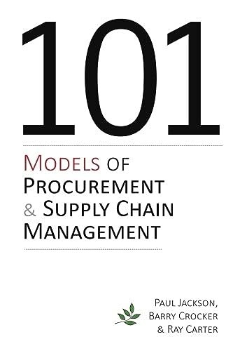101 Models of Procurement and Supply Chain Management By Paul Jackson,Barry Cro