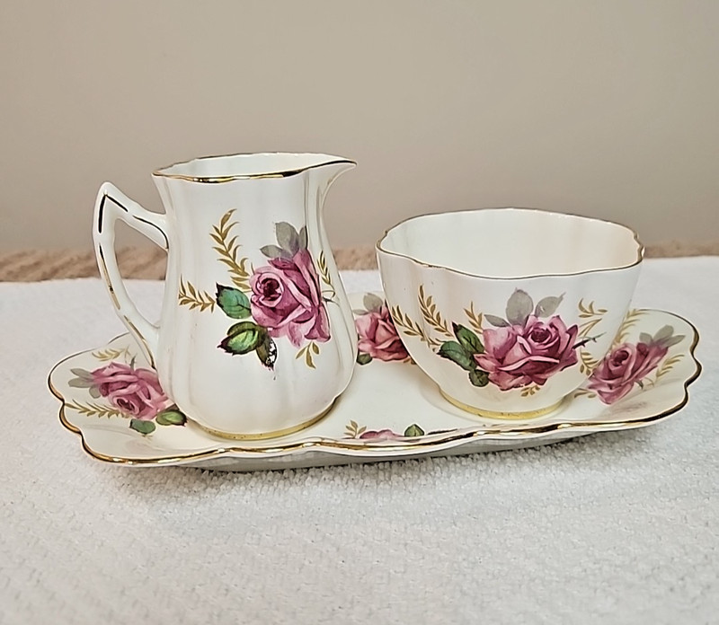 Cream  Sugar Set Vintage Old Royal Bone China Sugar Bowl and Creamer  England