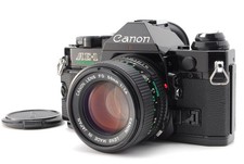 CLA'd MINT Canon AE-1 Program Black 35mm film Camera NFD 50mm f1.4 Lens JAPAN