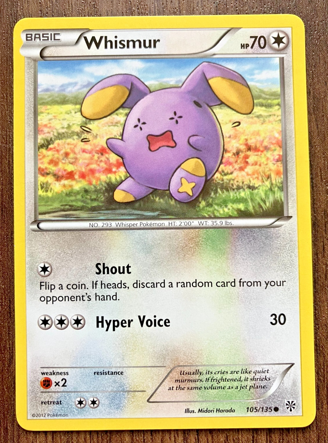 Whismur 105/135 - 2012 Pokemon Plasma Storm Common Card - CLEAN NM