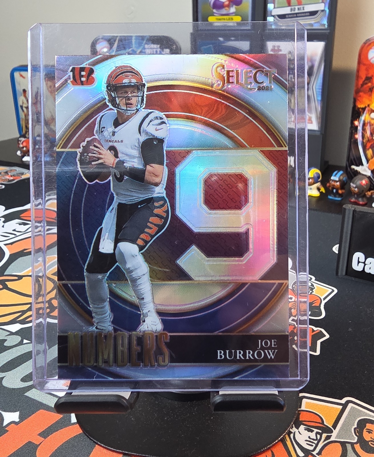 2021 Panini Select - Select Numbers Joe Burrow #SN-12 Silver Prizm