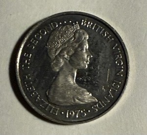 1975 British Virgin Islands 5 Cents KM#2 nickel Proof Coin #1116 No Tracking