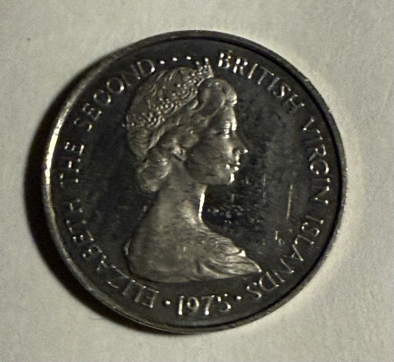 1975 British Virgin Islands 5 Cents KM#2 nickel Proof Coin #1116 No Tracking
