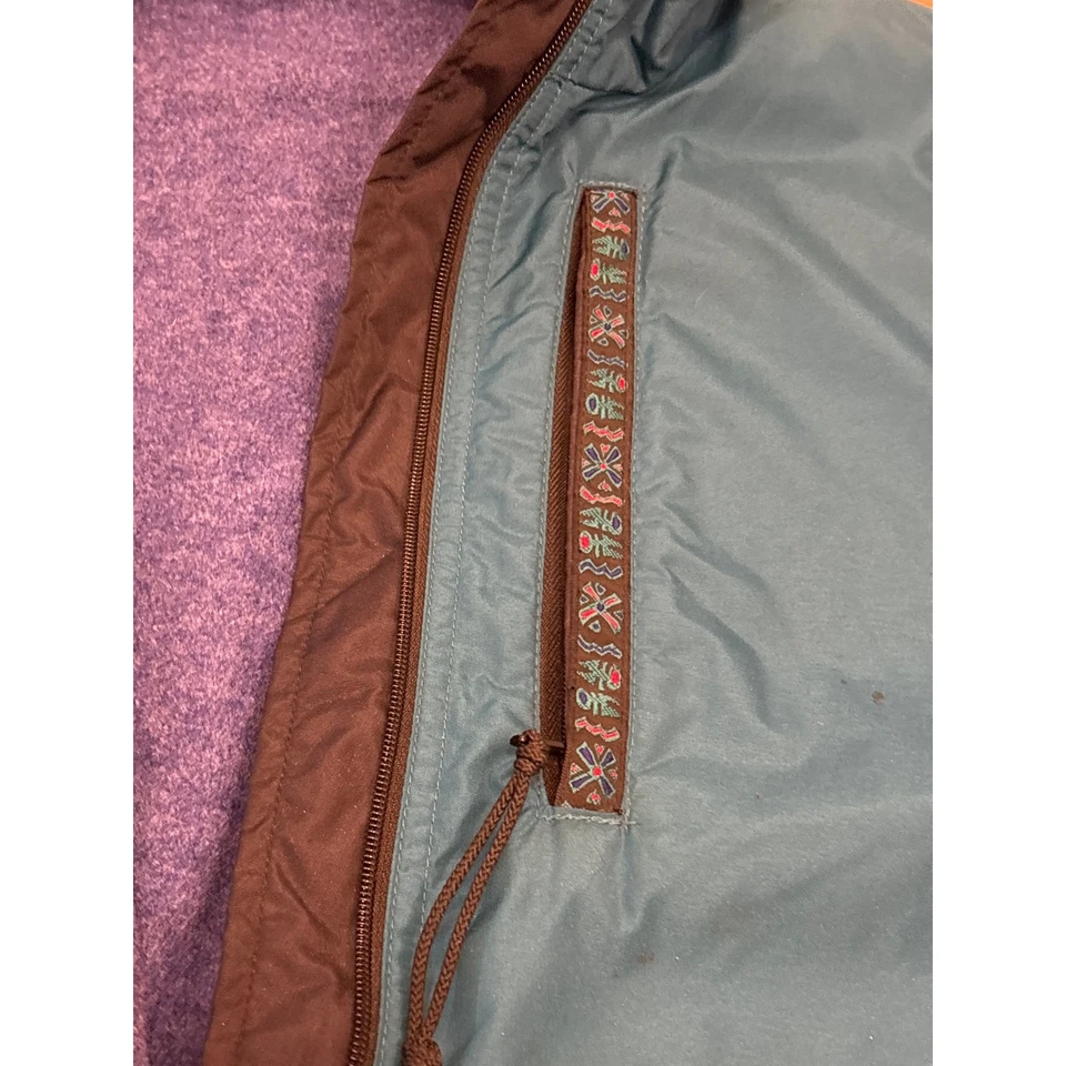 Vtg REI Teen XL 16-18 fleece lined vest retro teal purple 22x29 Aztec preppy  - Image 4 of 4