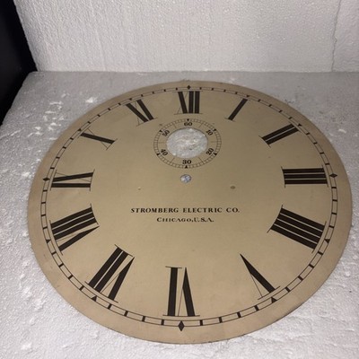 N.O.S. - 14.25'' - Stromberg Electric Co -Chicago Master Clock Dial Face Model 40